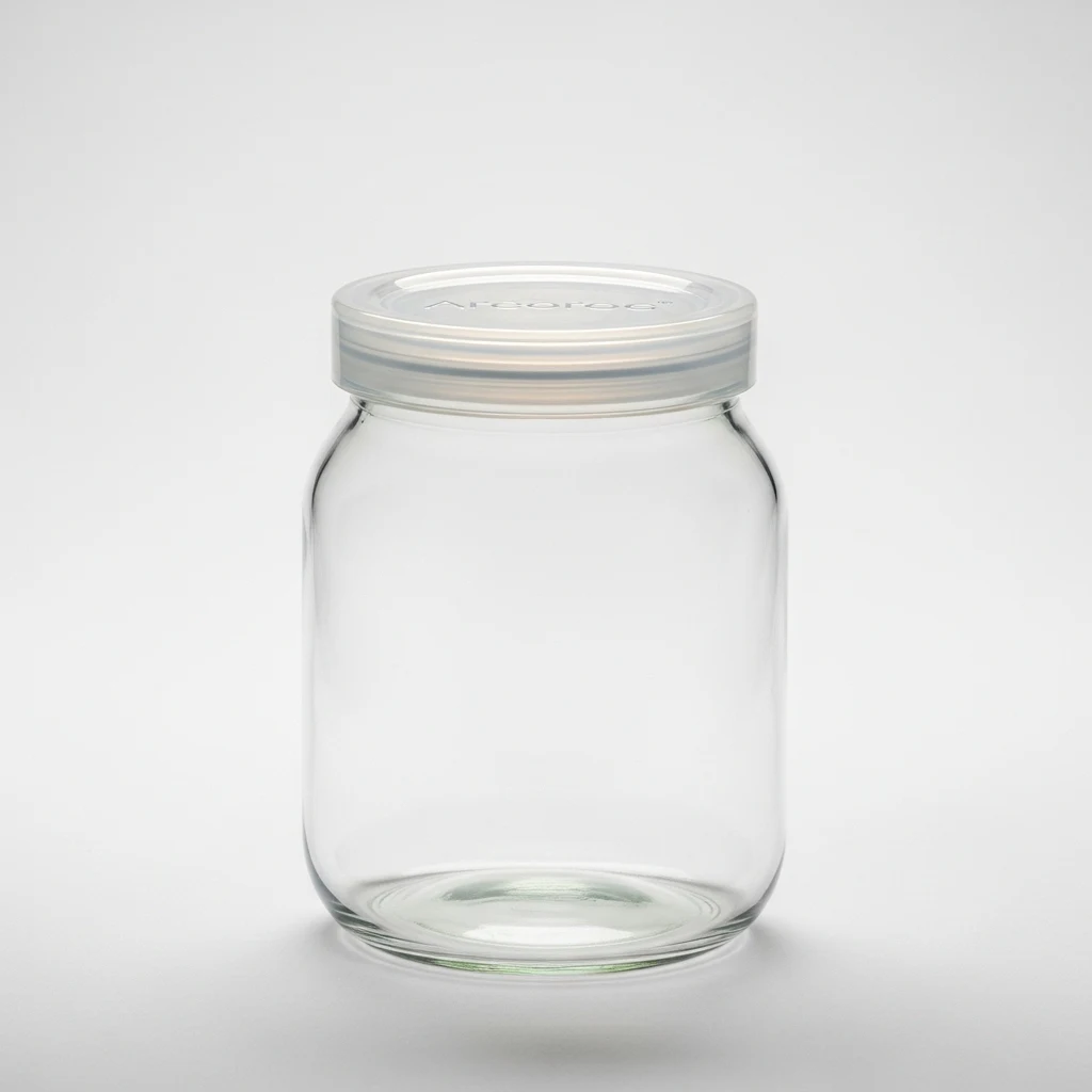 Arcoroc glass food storage jar