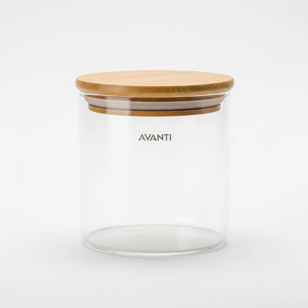 Avanti glass canister bamboo lid