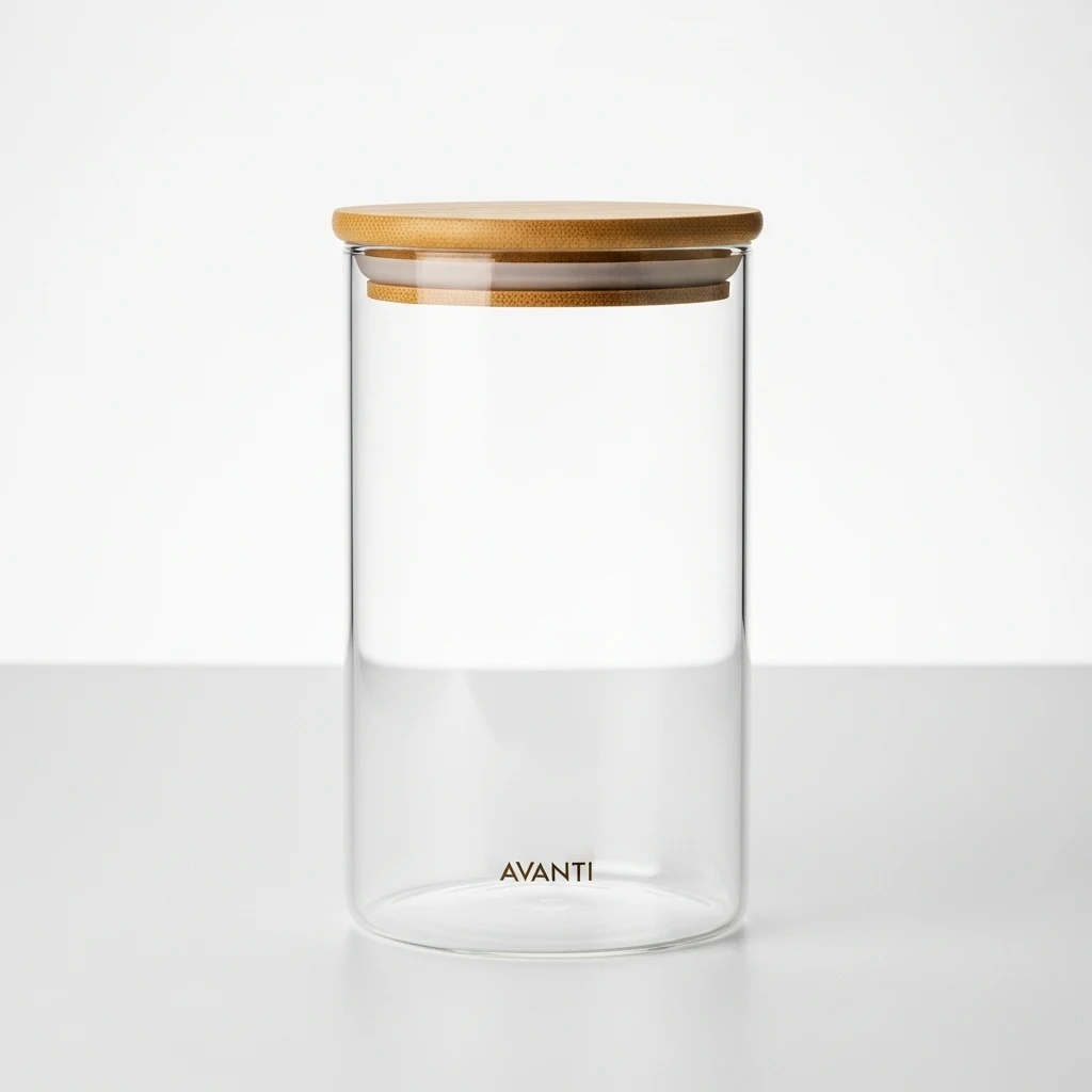 Avanti glass canister bamboo lid image 3