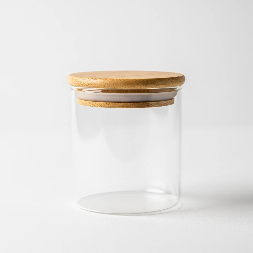 Hanamichi bamboo lid glass jar