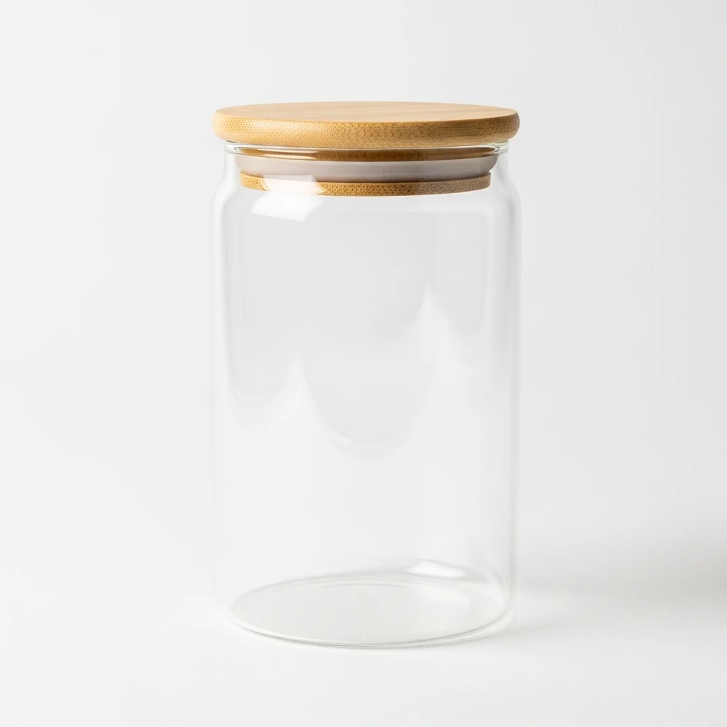 Hanamichi bamboo lid glass jar image 2