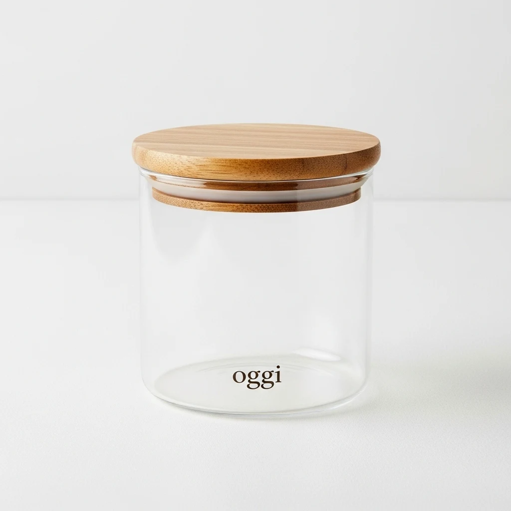 Oggi acacia wood lid canister image 2
