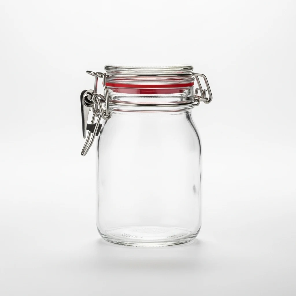 Pasabahce glass clip jar